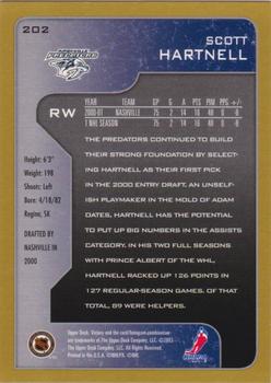 2001-02 Upper Deck Victory - Gold #202 Scott Hartnell Back