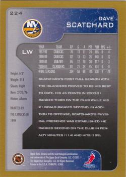 2001-02 Upper Deck Victory - Gold #224 Dave Scatchard Back