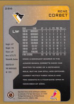 2001-02 Upper Deck Victory - Gold #286 Rene Corbet Back