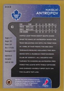 2001-02 Upper Deck Victory - Gold #333 Nik Antropov Back