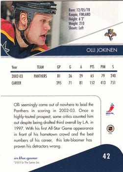 2003-04 In The Game Toronto Star #42 Olli Jokinen Back