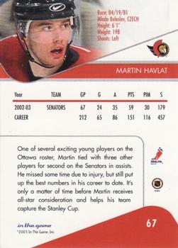 2003-04 In The Game Toronto Star #67 Martin Havlat Back