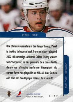 2003-04 In The Game Toronto Star - Foil #F-12 Pavel Bure Back