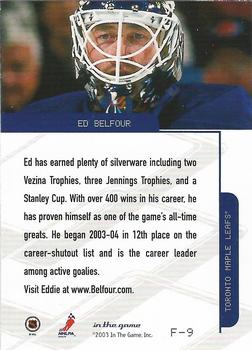 2003-04 In The Game Toronto Star - Foil #F-9 Ed Belfour Back