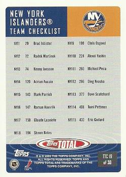 2002-03 Topps Total - Team Checklists #TTC19 Michael Peca Back