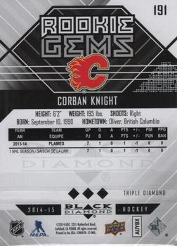 2014-15 Upper Deck Black Diamond - Orange #191 Corban Knight Back