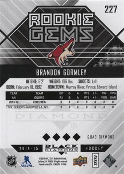 2014-15 Upper Deck Black Diamond - Orange #227 Brandon Gormley Back