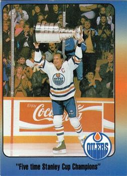 1990-91 IGA Edmonton Oilers #NNO Five time Stanley Cup Champions Front
