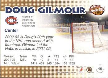 2002-03 Pacific Crown Royale - 2002-03 Pacific Complete #46 Doug Gilmour Back