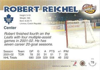 2002-03 Pacific Crown Royale - 2002-03 Pacific Complete #78 Robert Reichel Back