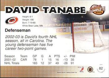 2002-03 Pacific Crown Royale - 2002-03 Pacific Complete #82 David Tanabe Back