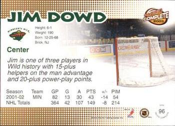 2002-03 Pacific Crown Royale - 2002-03 Pacific Complete #96 Jim Dowd Back