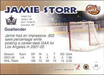 2002-03 Pacific Crown Royale - 2002-03 Pacific Complete #99 Jamie Storr Back