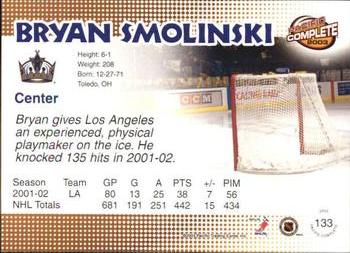 2002-03 Pacific Crown Royale - 2002-03 Pacific Complete #133 Bryan Smolinski Back