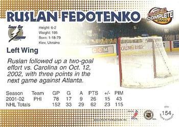 2002-03 Pacific Crown Royale - 2002-03 Pacific Complete #154 Ruslan Fedotenko Back