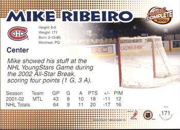 2002-03 Pacific Crown Royale - 2002-03 Pacific Complete #171 Mike Ribeiro Back