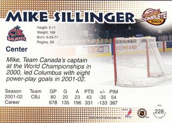 2002-03 Pacific Crown Royale - 2002-03 Pacific Complete #228 Mike Sillinger Back