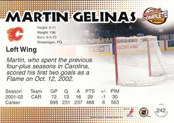 2002-03 Pacific Crown Royale - 2002-03 Pacific Complete #242 Martin Gelinas Back