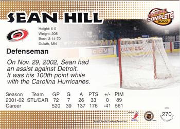 2002-03 Pacific Crown Royale - 2002-03 Pacific Complete #270 Sean Hill Back