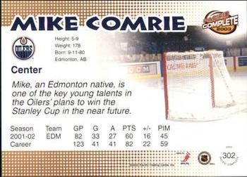 2002-03 Pacific Crown Royale - 2002-03 Pacific Complete #302 Mike Comrie Back