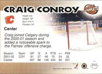 2002-03 Pacific Crown Royale - 2002-03 Pacific Complete #310 Craig Conroy Back