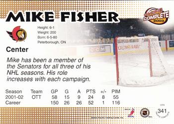 2002-03 Pacific Crown Royale - 2002-03 Pacific Complete #341 Mike Fisher Back