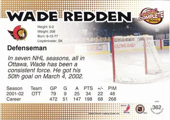 2002-03 Pacific Crown Royale - 2002-03 Pacific Complete #362 Wade Redden Back