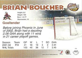 2002-03 Pacific Crown Royale - 2002-03 Pacific Complete #460 Brian Boucher Back