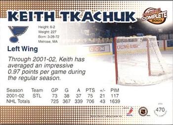 2002-03 Pacific Crown Royale - 2002-03 Pacific Complete #470 Keith Tkachuk Back
