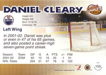 2002-03 Pacific Crown Royale - 2002-03 Pacific Complete #155 Daniel Cleary Back