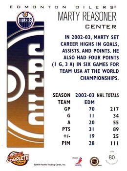 2003-04 Pacific Crown Royale - 2003-04 Pacific Complete #80 Marty Reasoner Back