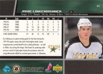 1998-99 Upper Deck Gold Reserve #81 Jamie Langenbrunner Back