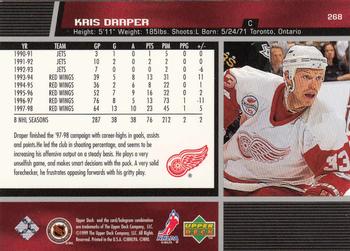 1998-99 Upper Deck Gold Reserve #268 Kris Draper Back