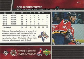 1998-99 Upper Deck Gold Reserve #277 Rob Niedermayer Back
