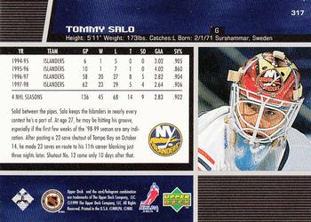 1998-99 Upper Deck Gold Reserve #317 Tommy Salo Back