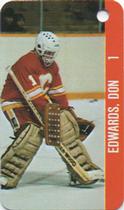 1983-84 Souhaits Renaissance NHL Collection Key Tags #NNO Flames Logo / Don Edwards Back