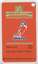 1983-84 Souhaits Renaissance NHL Collection Key Tags #NNO Tony Esposito / NHLPA Logo Back