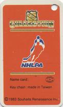 1983-84 Souhaits Renaissance NHL Collection Key Tags #NNO Corrado Micalef / NHLPA Logo Back