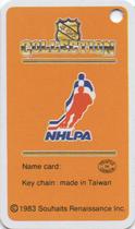 1983-84 Souhaits Renaissance NHL Collection Key Tags #NNO Bob Froese / NHLPA Logo Back