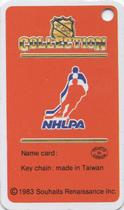 1983-84 Souhaits Renaissance NHL Collection Key Tags #NNO Milan Novy / NHLPA Logo Back
