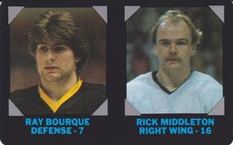 1985-86 7-Eleven NHL Collectors' Series #1 Ray Bourque / Rick Middleton Front