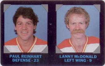 1985-86 7-Eleven NHL Collectors' Series #3 Paul Reinhart / Lanny McDonald Front