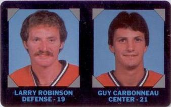 1985-86 7-Eleven NHL Collectors' Series #10 Larry Robinson / Guy Carbonneau Front