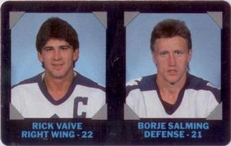 1985-86 7-Eleven NHL Collectors' Series #18 Rick Vaive / Borje Salming Front