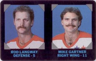 1985-86 7-Eleven NHL Collectors' Series #20 Rod Langway / Mike Gartner Front