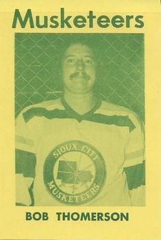 1974-75 Sioux City Musketeers (USHL) #1 Bob Thomerson Front