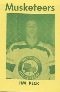 1974-75 Sioux City Musketeers (USHL) #3 Jim Peck Front