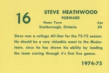 1974-75 Sioux City Musketeers (USHL) #19 Steve Heathwood Back