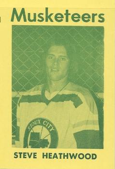 1974-75 Sioux City Musketeers (USHL) #19 Steve Heathwood Front