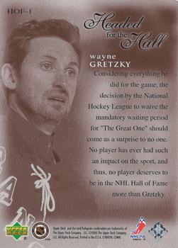 1999-00 Upper Deck - Headed for the Hall #HOF-1 Wayne Gretzky Back